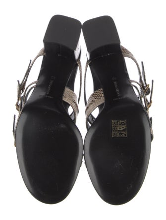 Marion Parke Leather Animal Print Slides