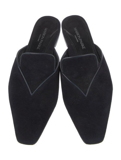 Marion Parke Suede Leather Trim Embellishment Mules