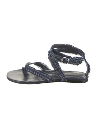 Marion Parke Denim Raw-Edge Trim Gladiator Sandals