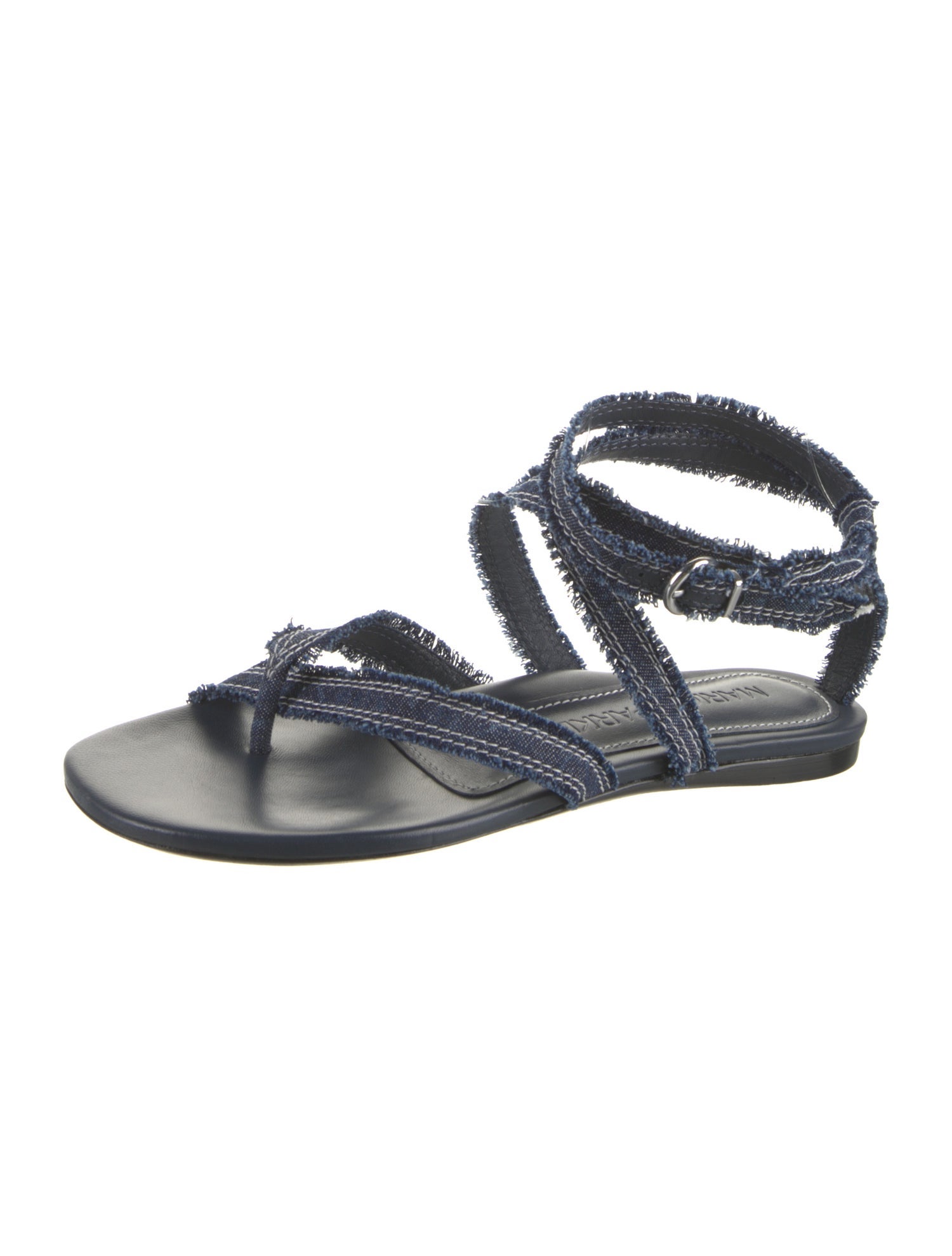 Marion Parke Denim Raw-Edge Trim Gladiator Sandals