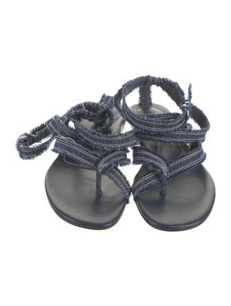 Marion Parke Denim Raw-Edge Trim Gladiator Sandals