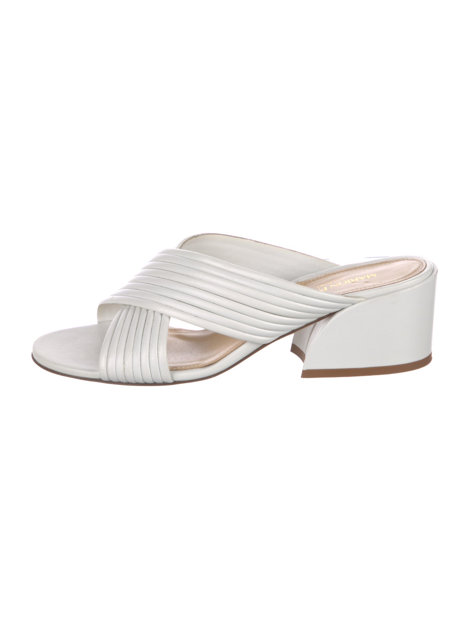 Marion Parke Leather Animal Print Slides