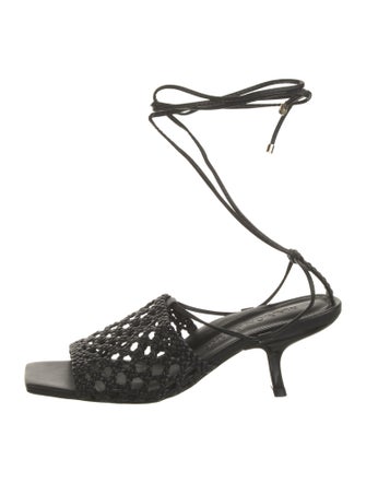 Marion Parke Leather Braided Accents Gladiator Sandals
