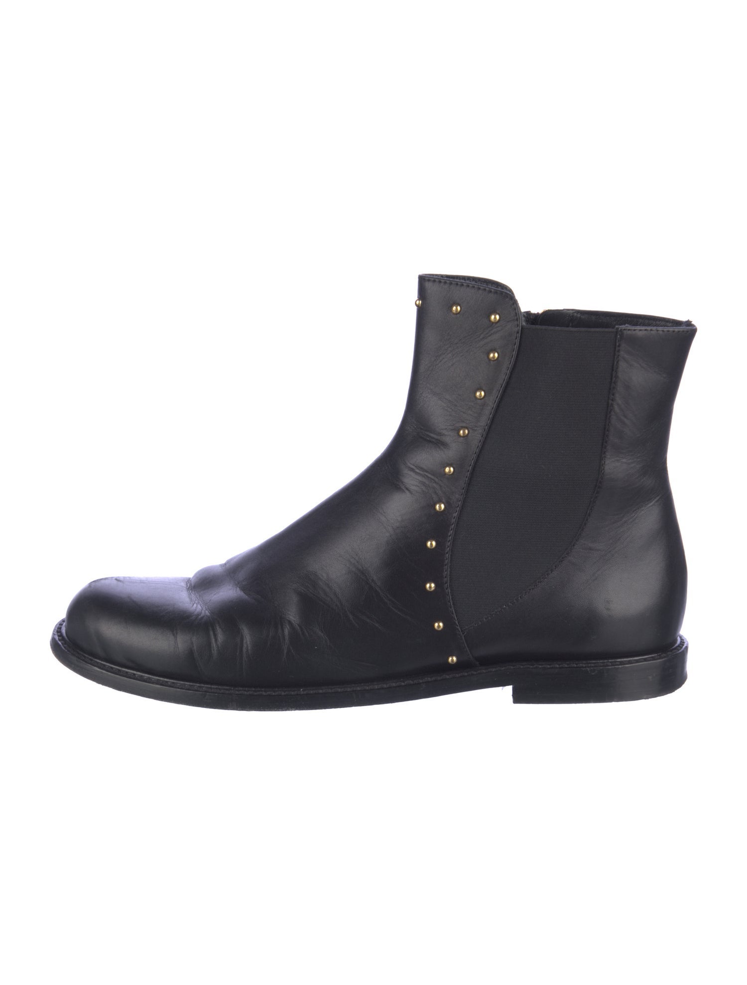 Marion Parke Leather Studded Accents Chelsea Boots