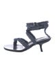 Marion Parke Denim Raw-Edge Trim Sandals