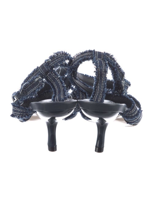 Marion Parke Denim Raw-Edge Trim Sandals