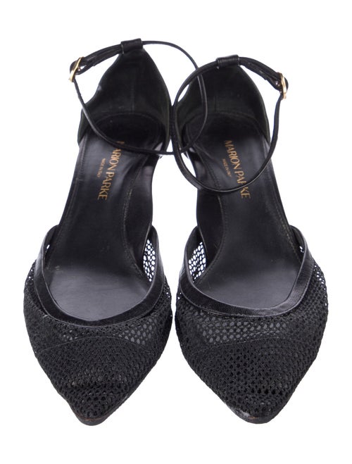 Marion Parke Leather Leather Trim Embellishment D'Orsay Flats