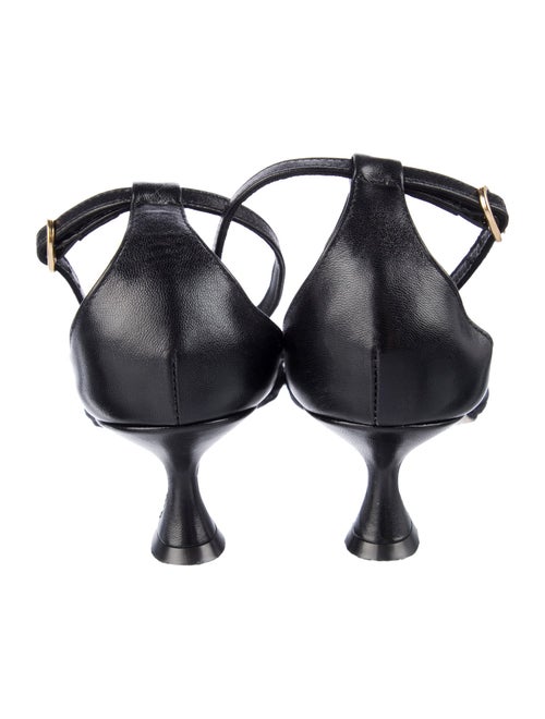 Marion Parke Leather Leather Trim Embellishment D'Orsay Flats