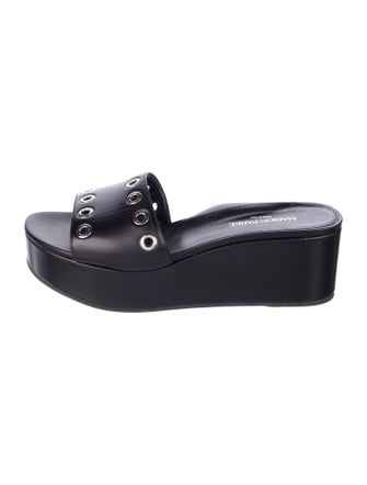 Marion Parke Leather Eyelet Trim Slides