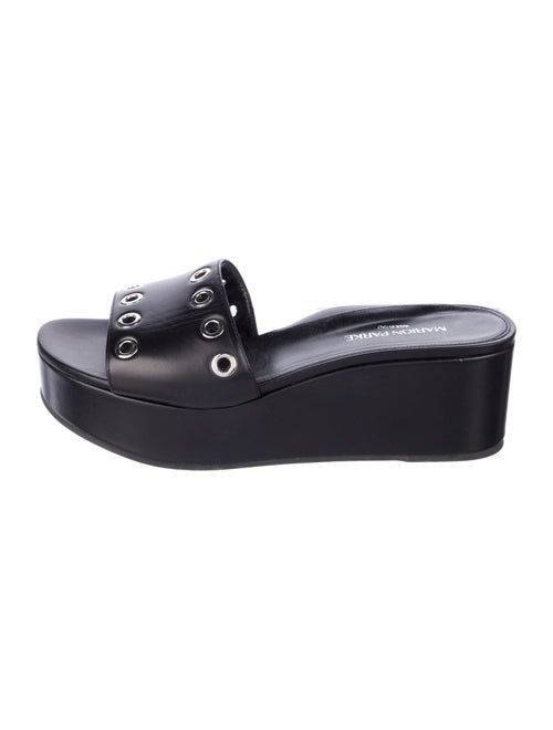 Marion Parke Leather Eyelet Trim Slides