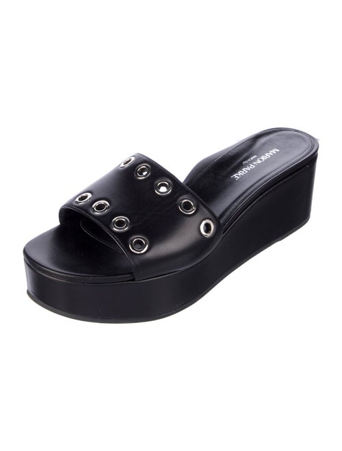 Marion Parke Leather Eyelet Trim Slides