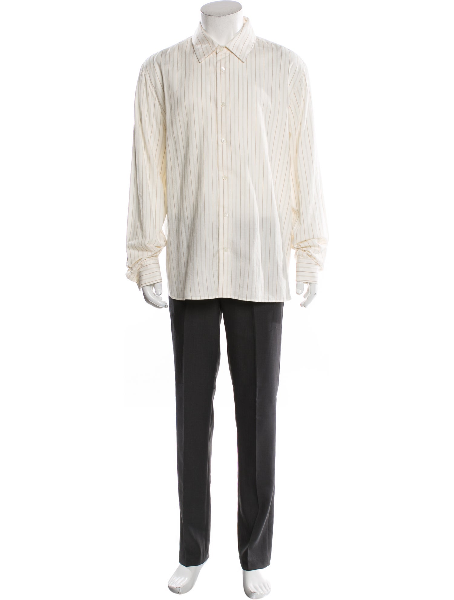 Mr P. Striped Long Sleeve Dress Shirt