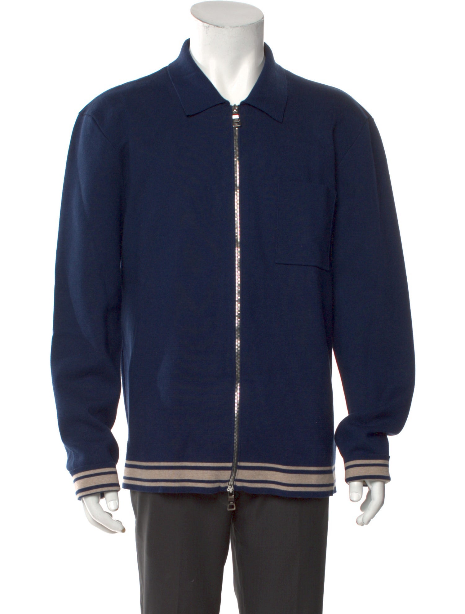 Mr P. Striped Mock Neck Cardigan