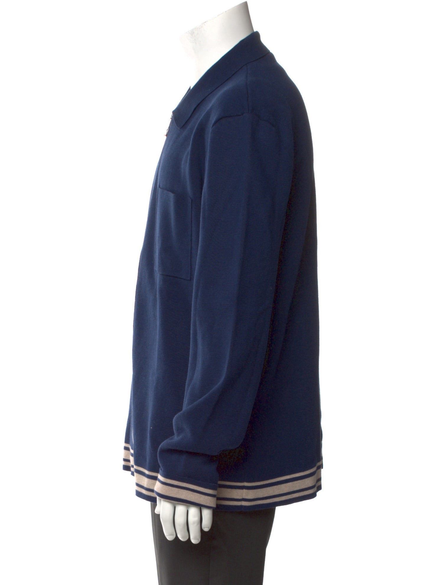 Mr P. Striped Mock Neck Cardigan