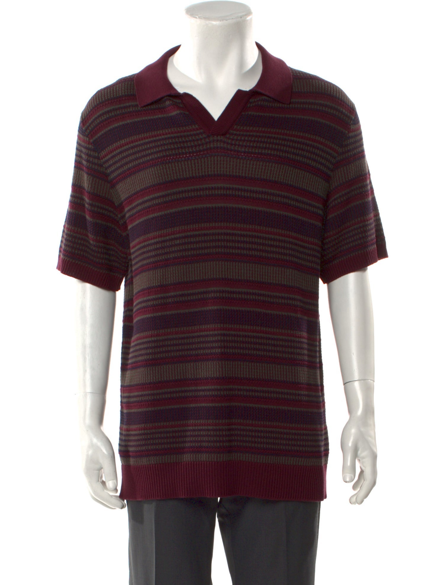 Mr P. Striped Collar Polo Sweater