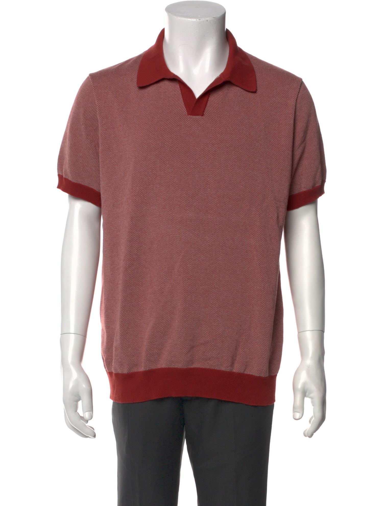 Mr P. Plaid Print Collar Polo Sweater