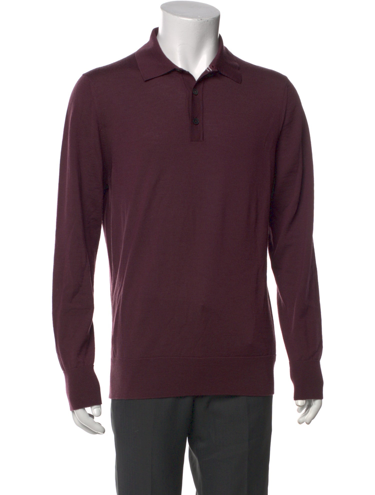 Mr P. Mock Neck Long Sleeve Polo Sweater