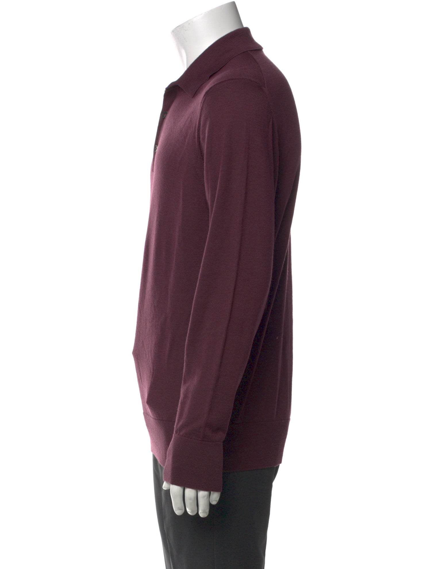 Mr P. Mock Neck Long Sleeve Polo Sweater