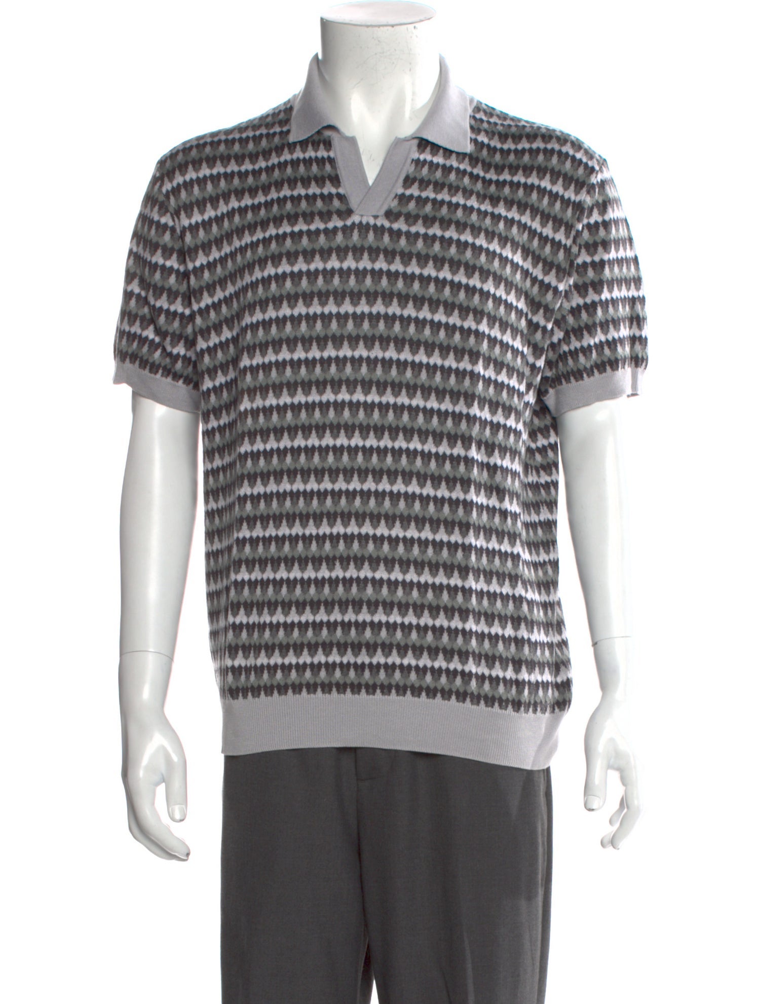 Mr P. Striped V-Neck Polo Shirt