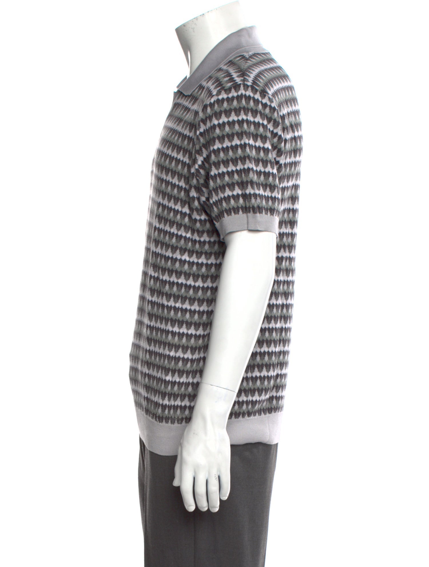 Mr P. Striped V-Neck Polo Shirt