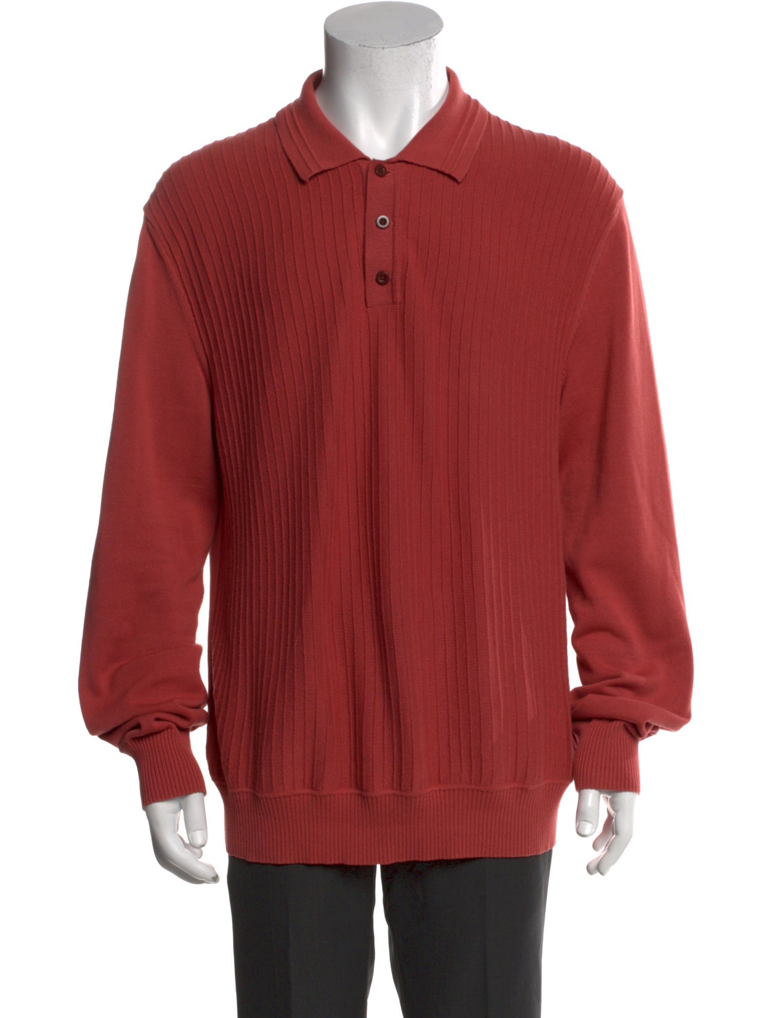 Mr P. Mock Neck Long Sleeve Polo Sweater