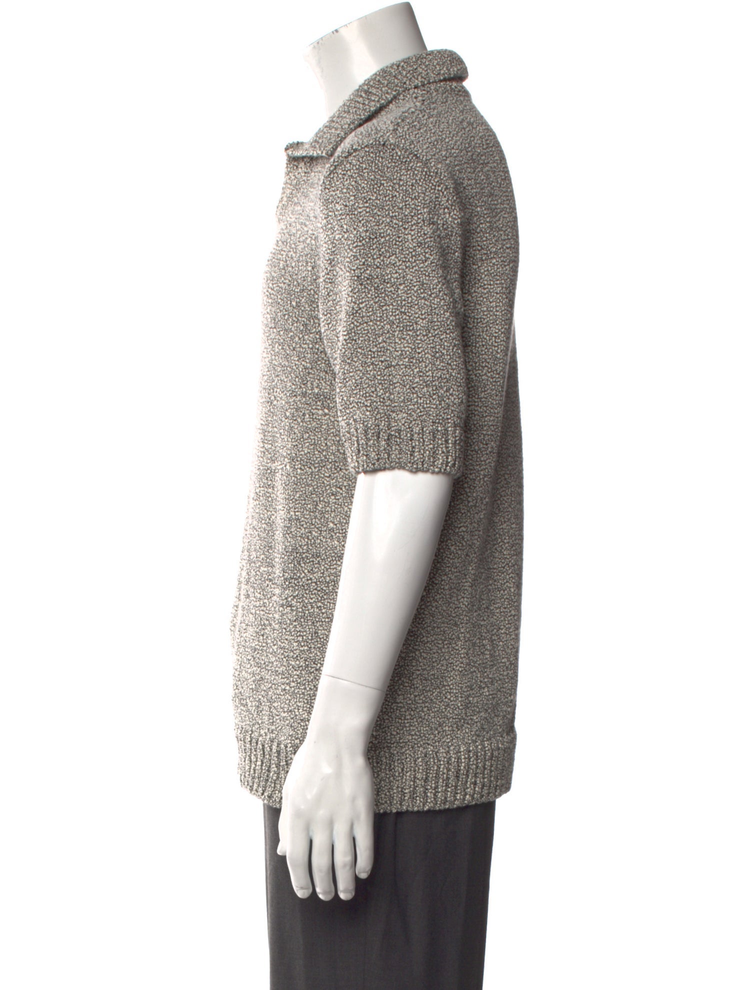 Mr P. Mock Neck Short Sleeve Polo Sweater