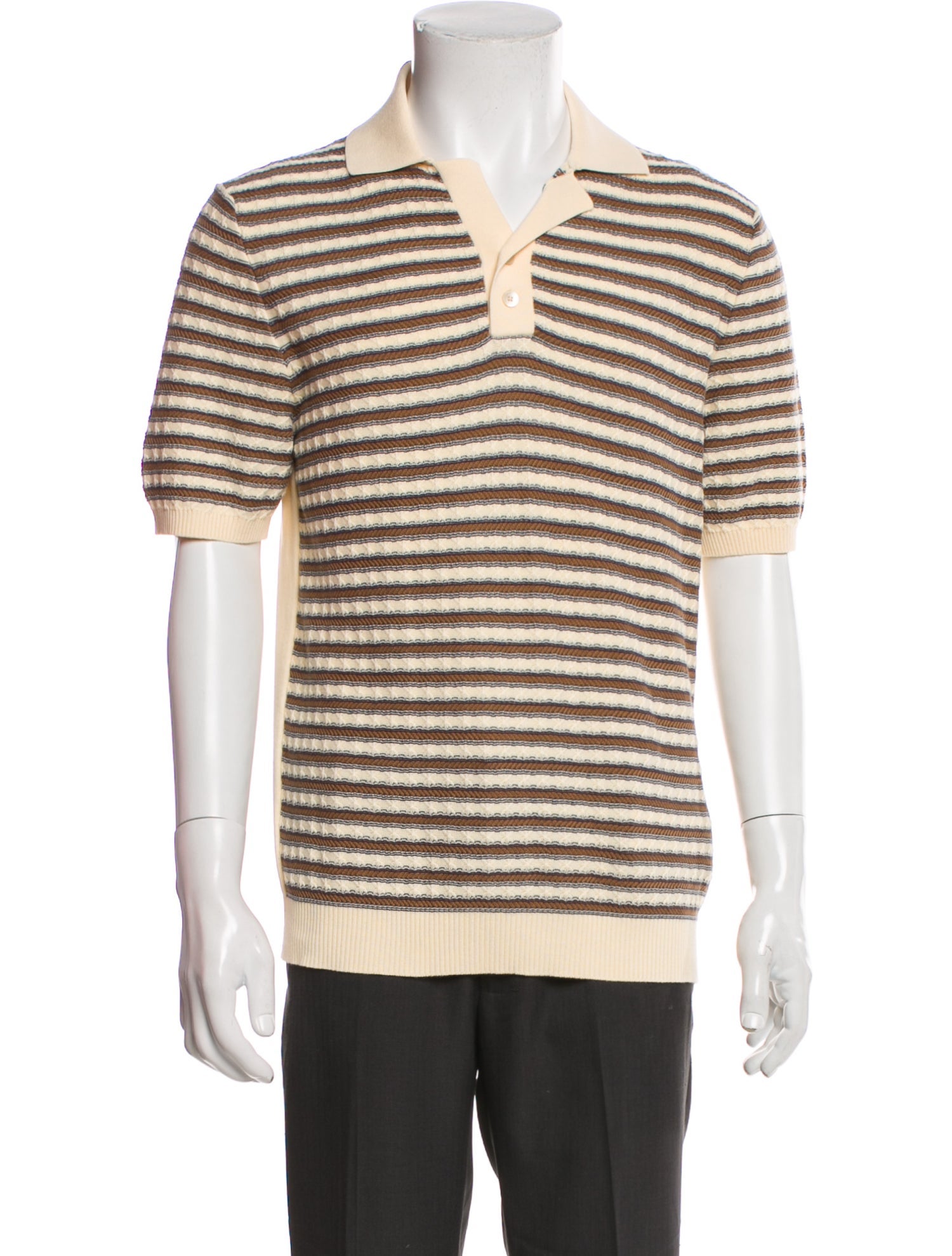Mr P. Striped Collar Polo Shirt