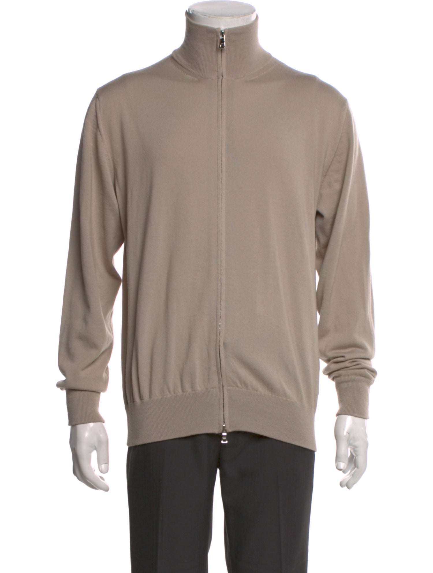 Mr P. Merino Wool Mock Neck Cardigan