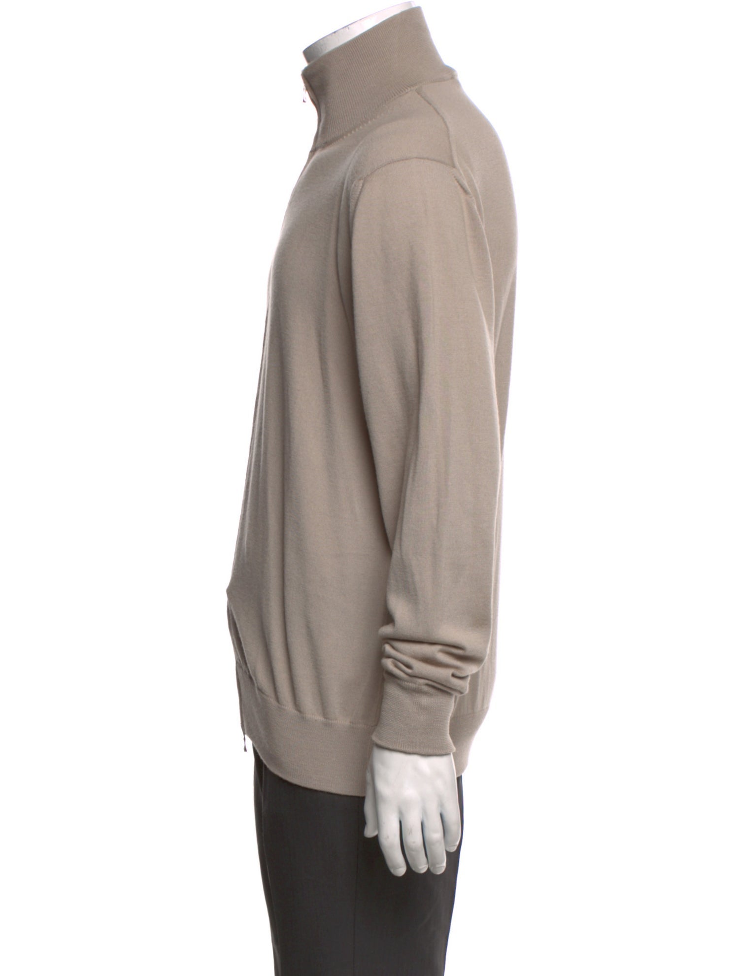 Mr P. Merino Wool Mock Neck Cardigan