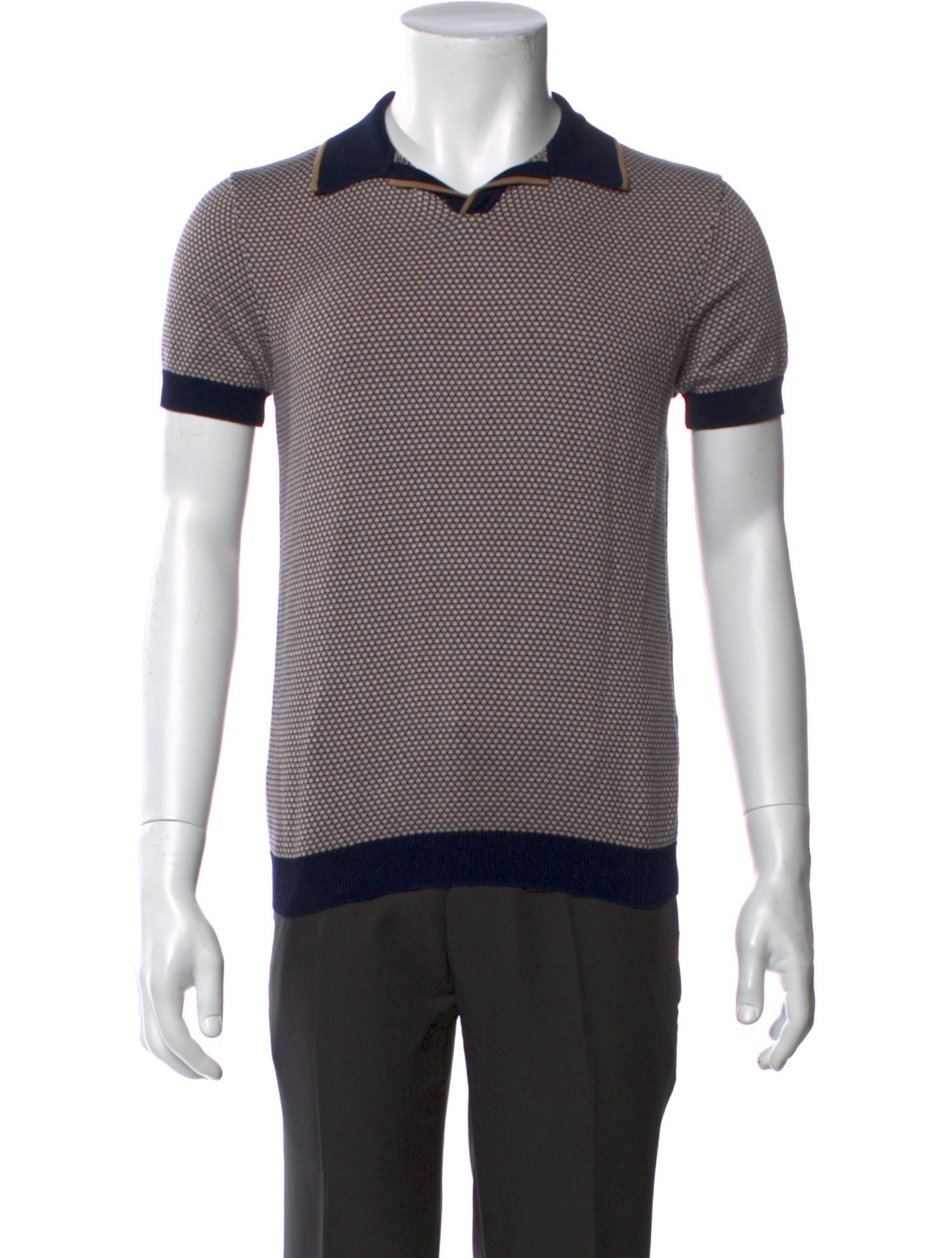 Mr P. Colorblock Pattern Collar Polo Shirt