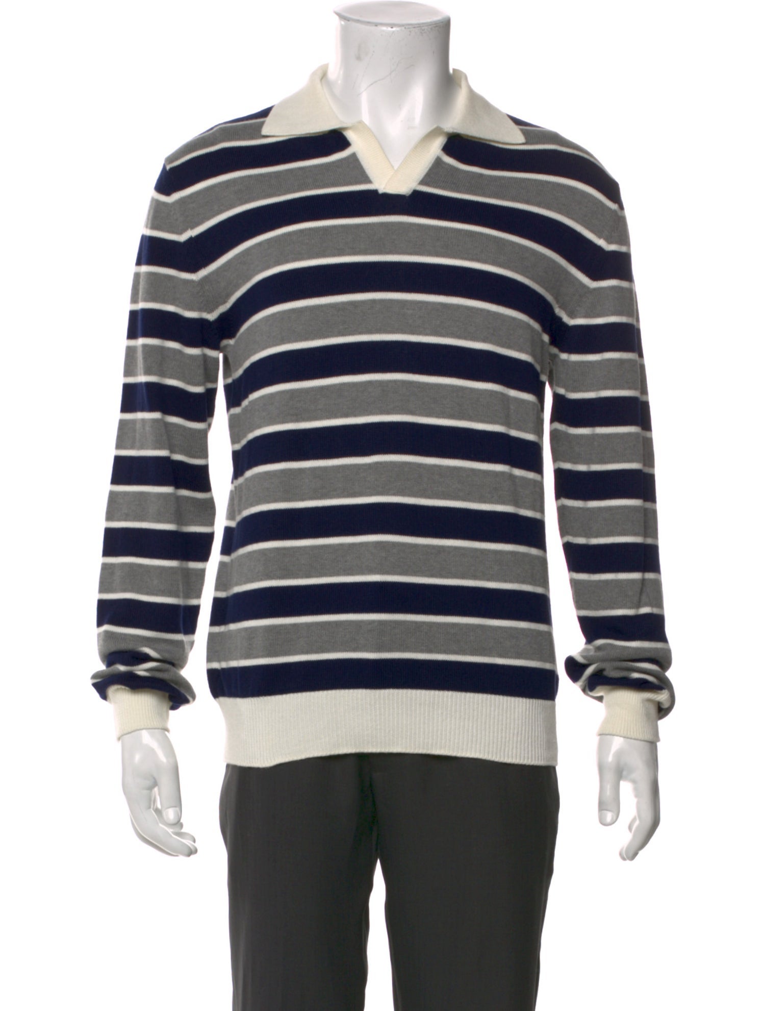 Mr P. Striped Collar Polo Shirt