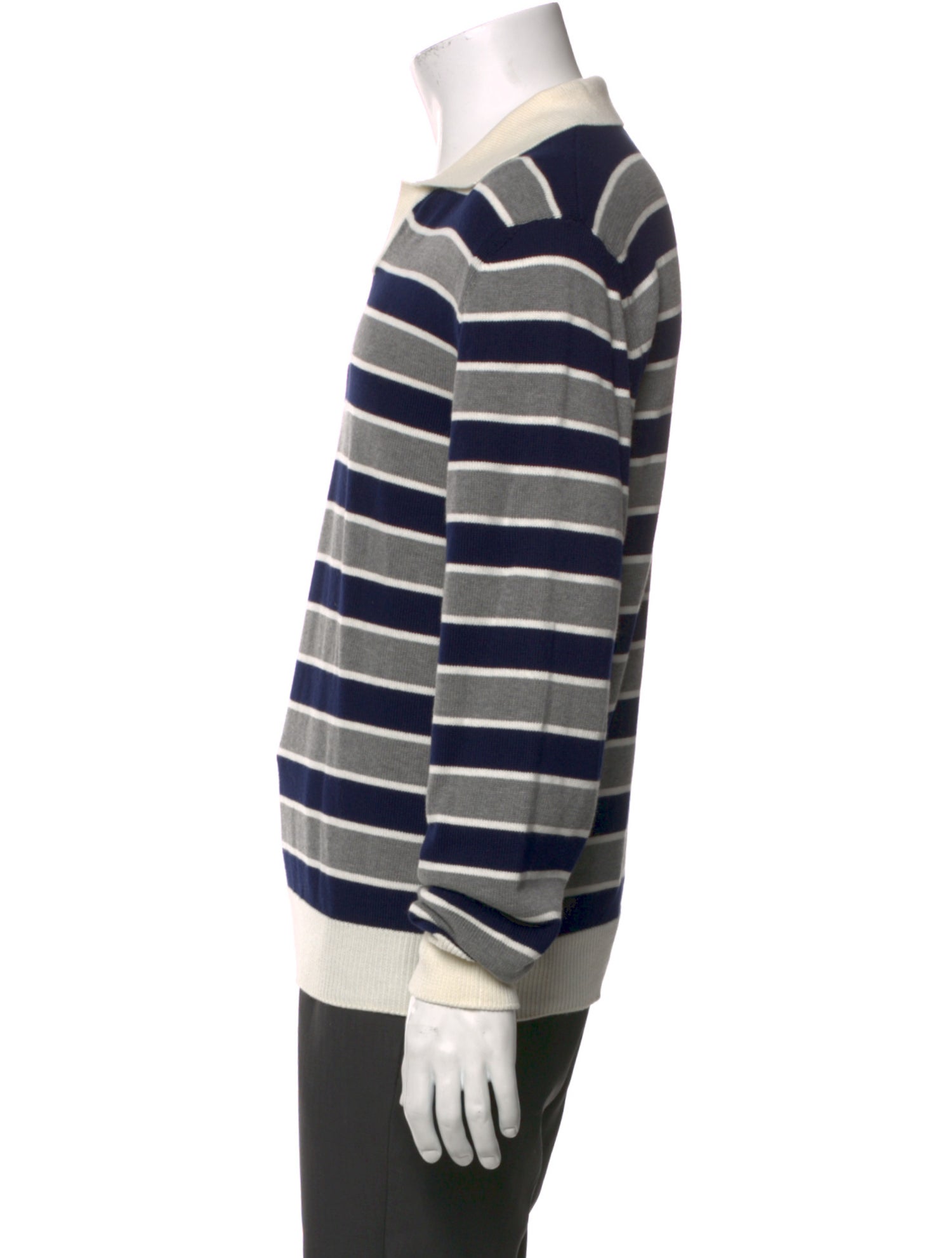 Mr P. Striped Collar Polo Shirt