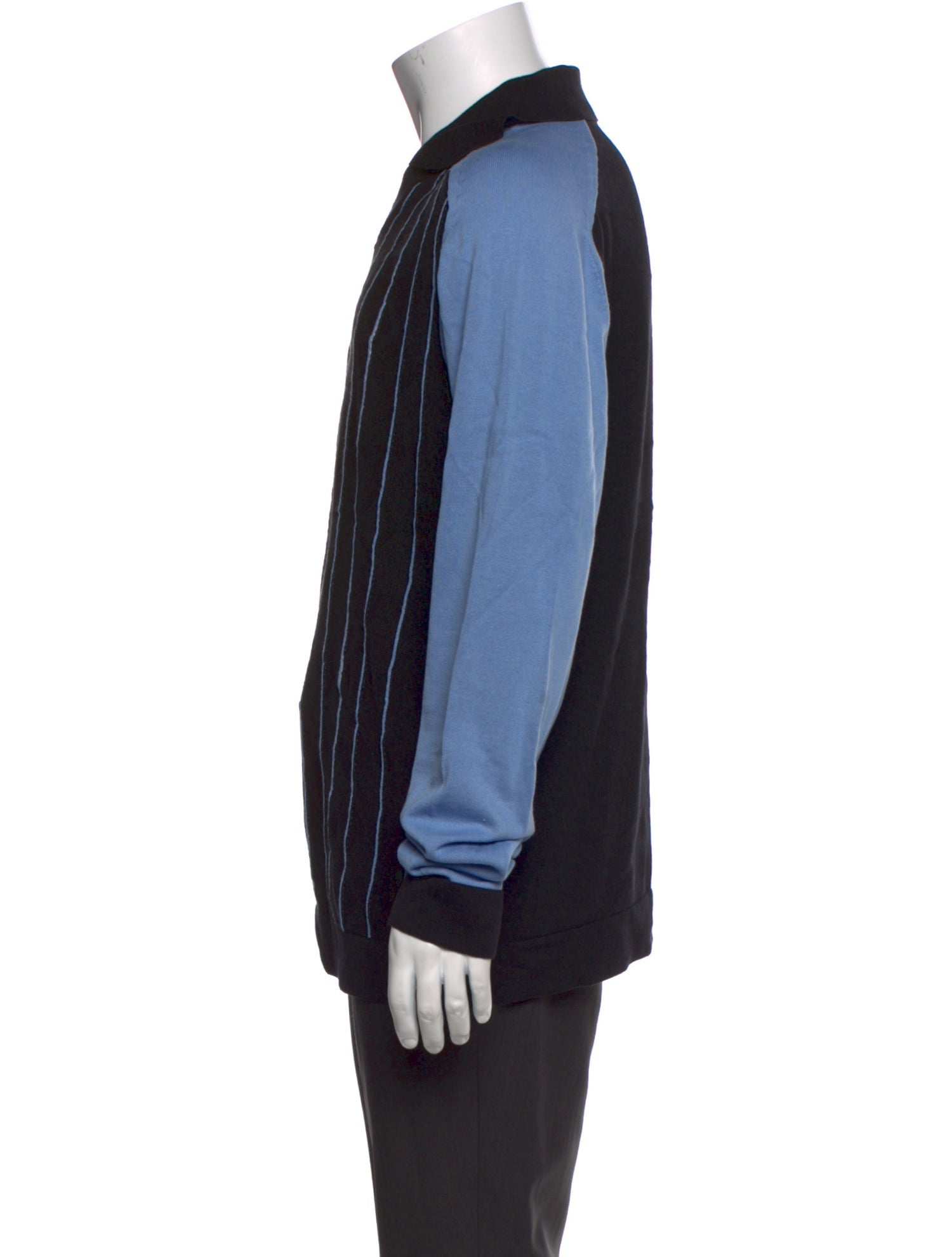 Mr P. Striped Collar Polo Sweater