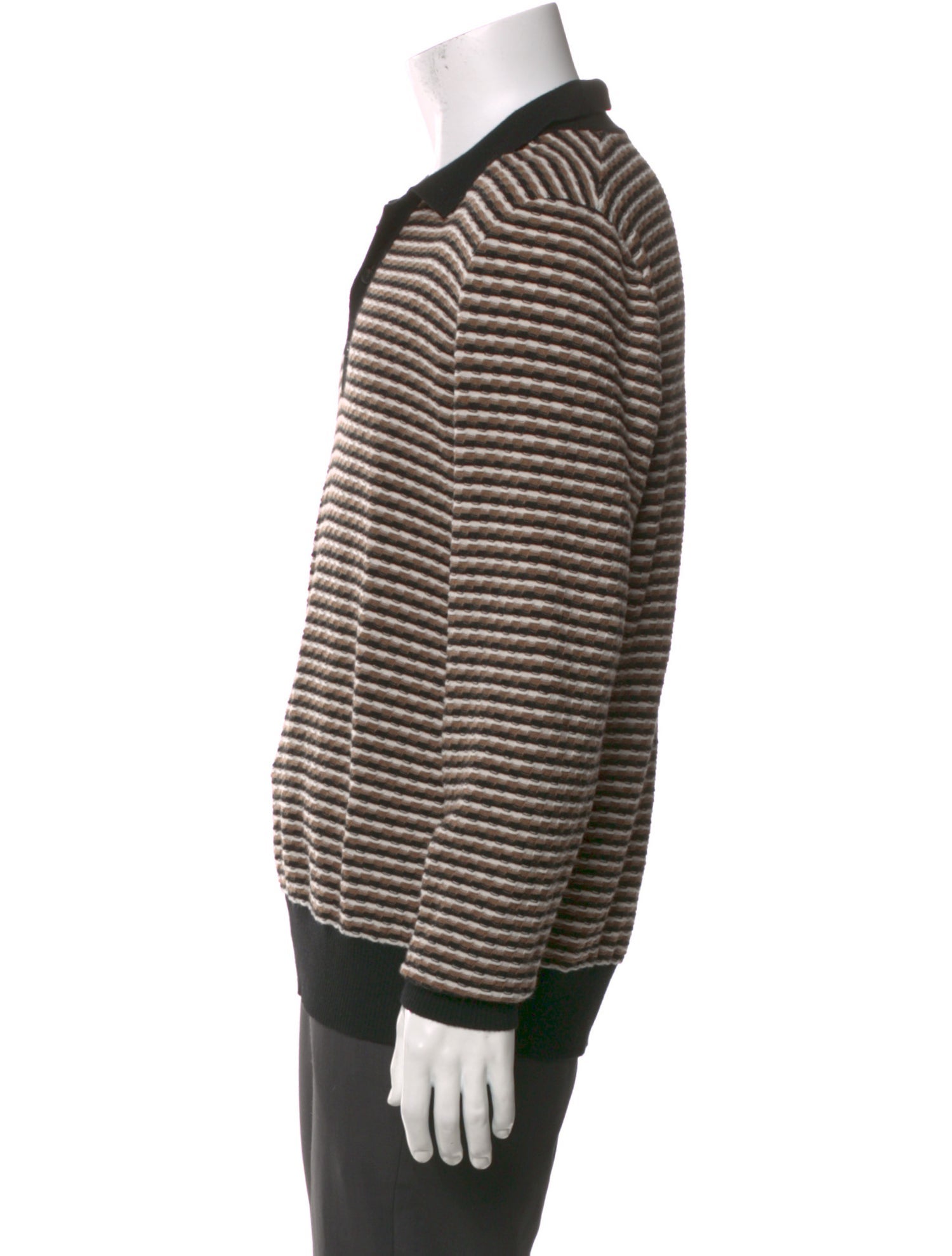 Mr P. Merino Wool Striped Polo Sweater