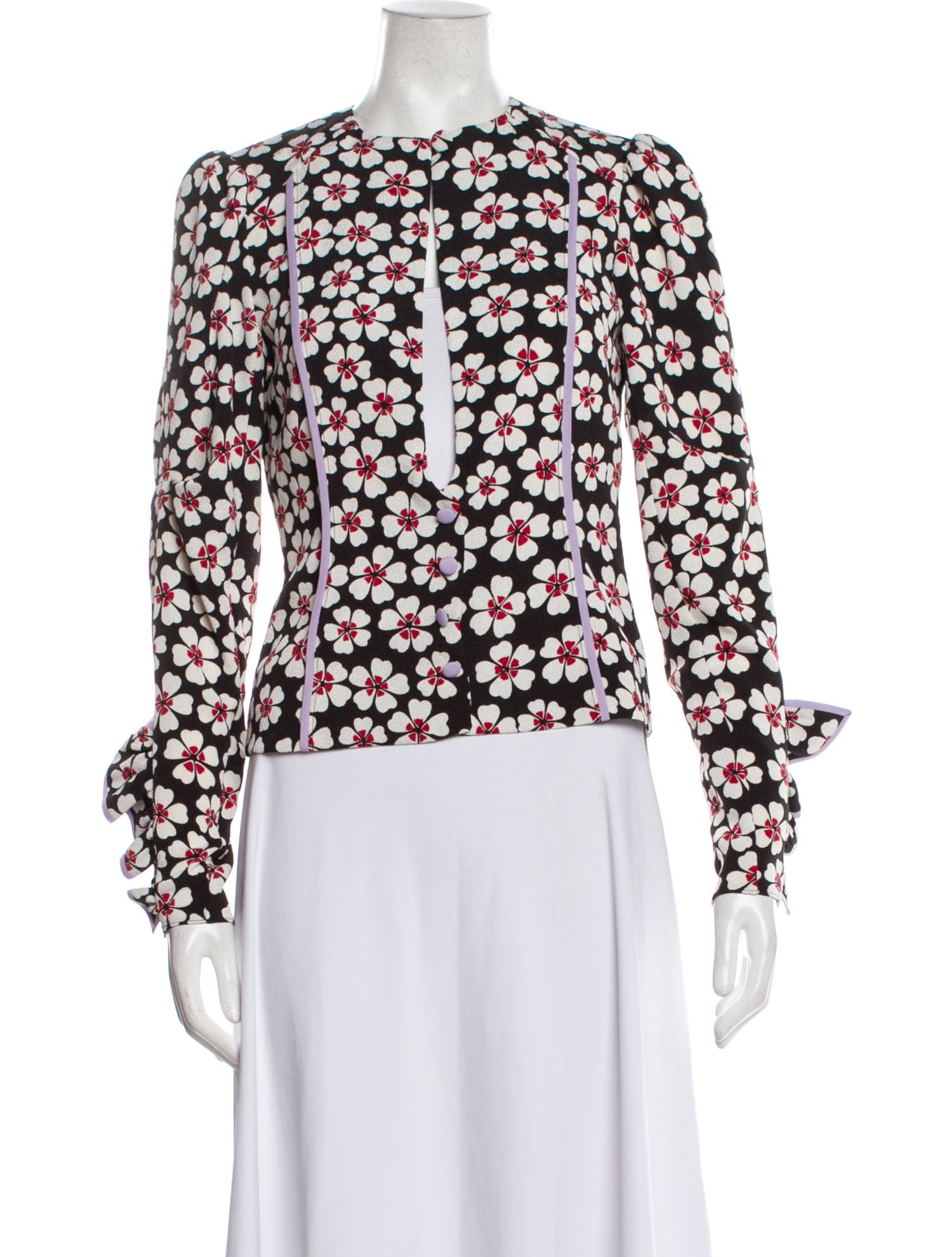 Marianna Senchina Floral Print Crew Neck Blouse