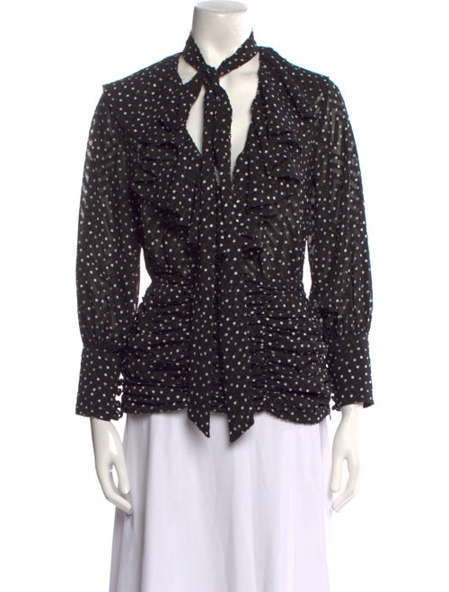 Marianna Senchina Polka Dot Print Long Sleeve Button-Up Top