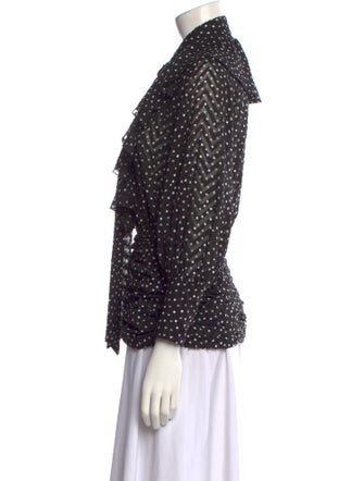 Marianna Senchina Polka Dot Print Long Sleeve Button-Up Top