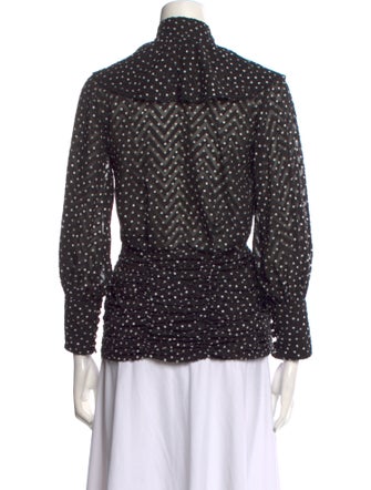 Marianna Senchina Polka Dot Print Long Sleeve Button-Up Top