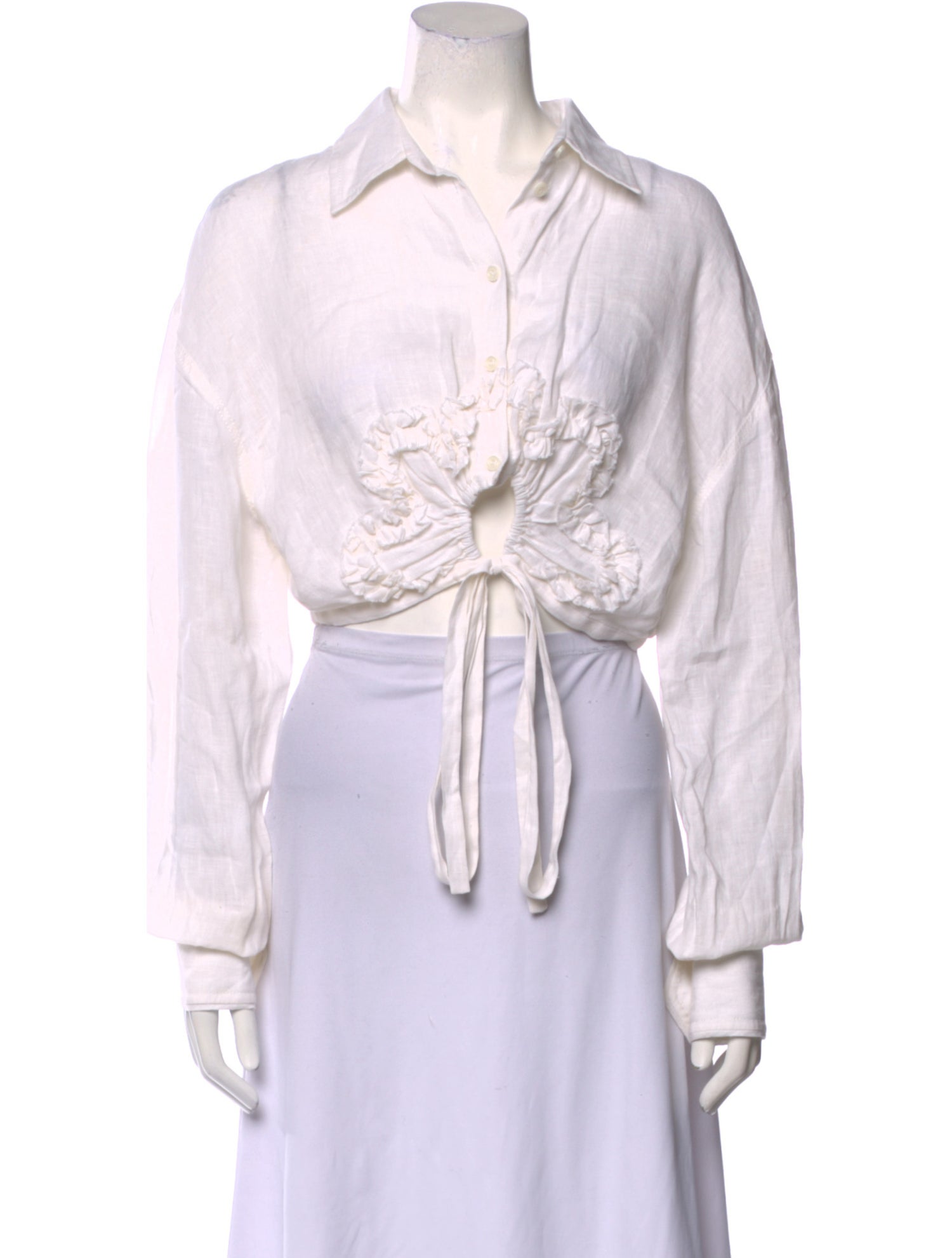 Marianna Senchina Linen Long Sleeve Crop Top