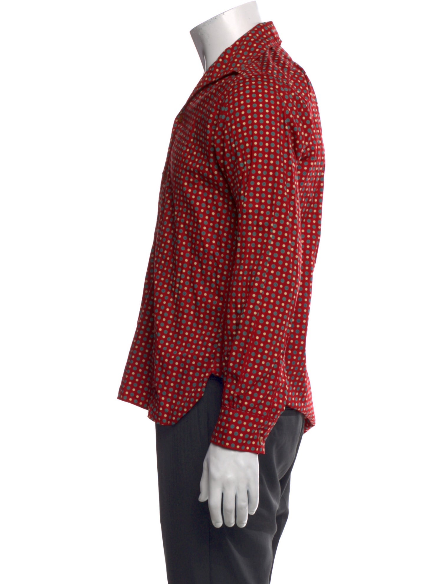 Mister Freedom Polka Dot Print Crew Neck Polo Shirt w/ Tags