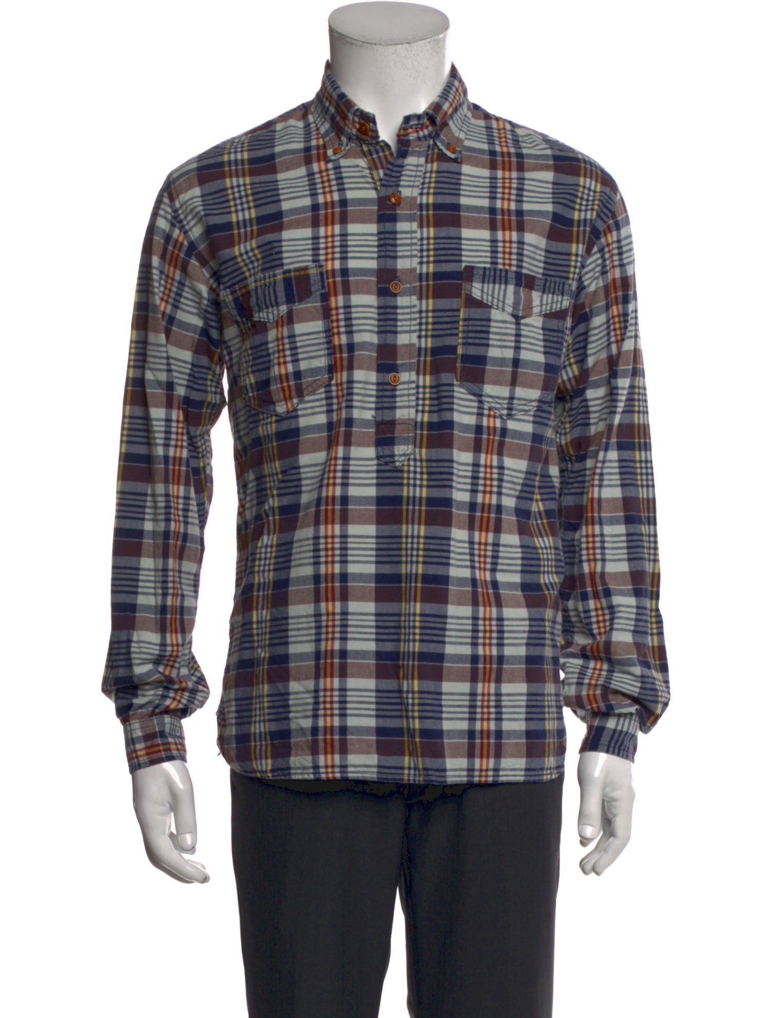 Mister Freedom Plaid Print Long Sleeve Shirt