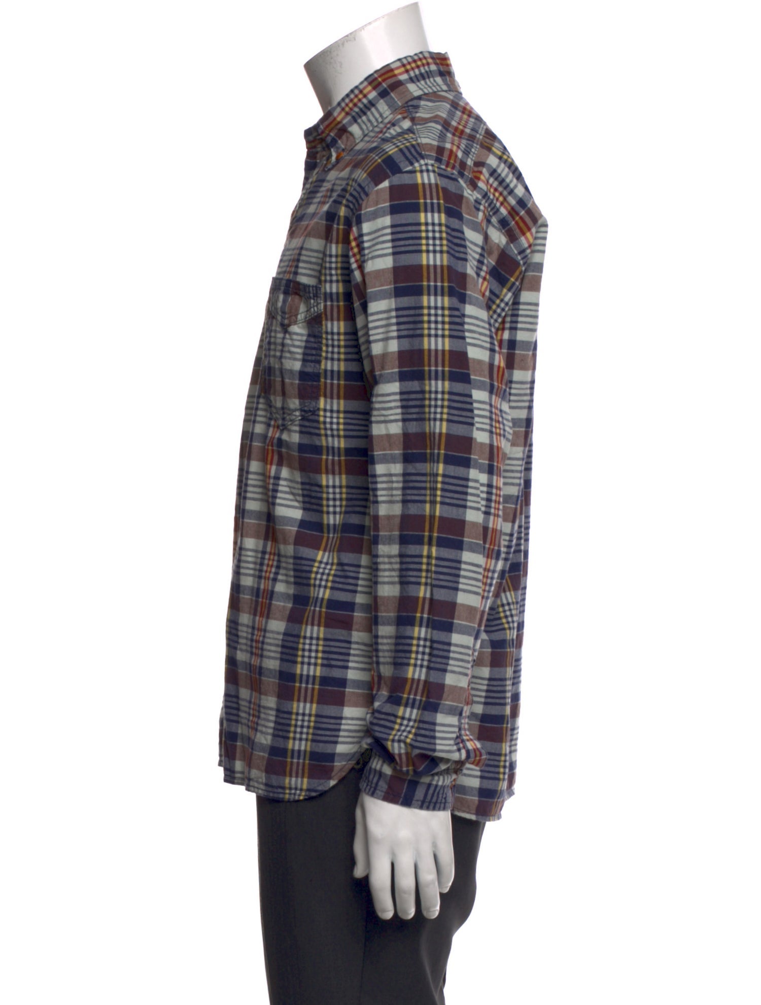 Mister Freedom Plaid Print Long Sleeve Shirt