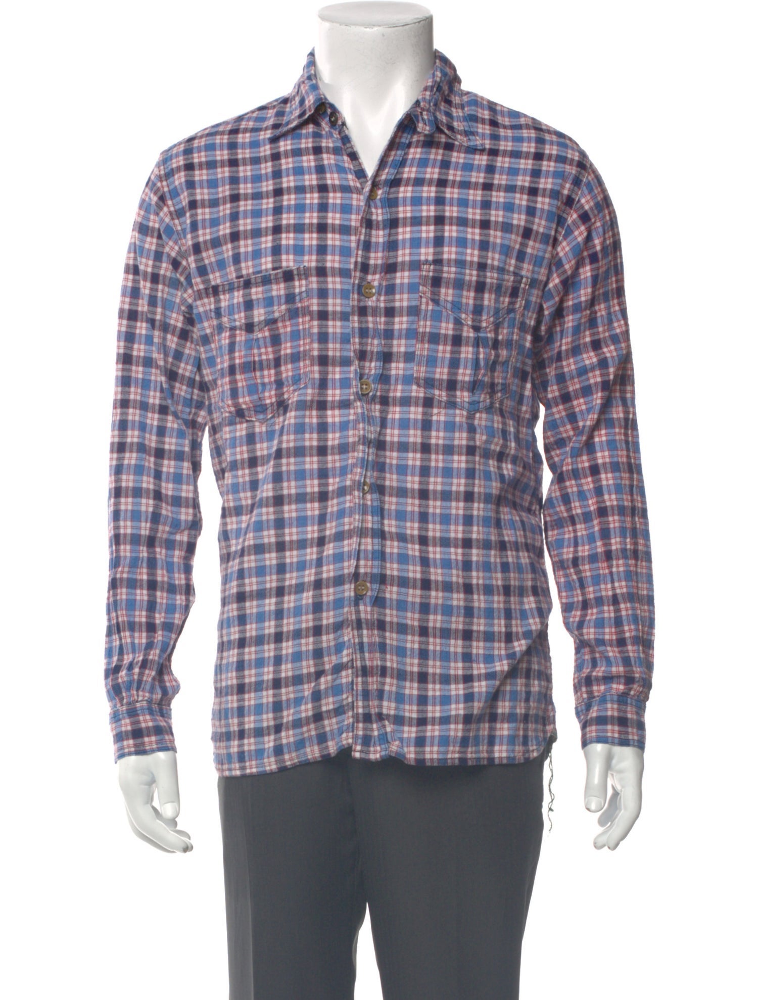 Mister Freedom Plaid Print Long Sleeve Shirt