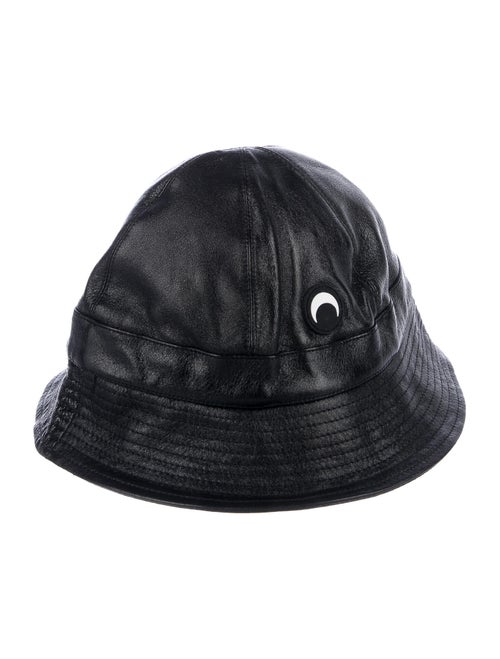 Marine Serre Leather Bucket Hat Black