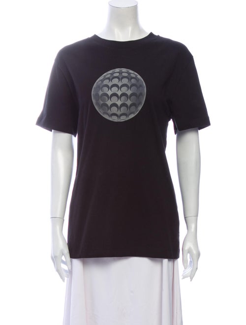 Marine Serre Graphic Print Crew Neck T-Shirt Marin