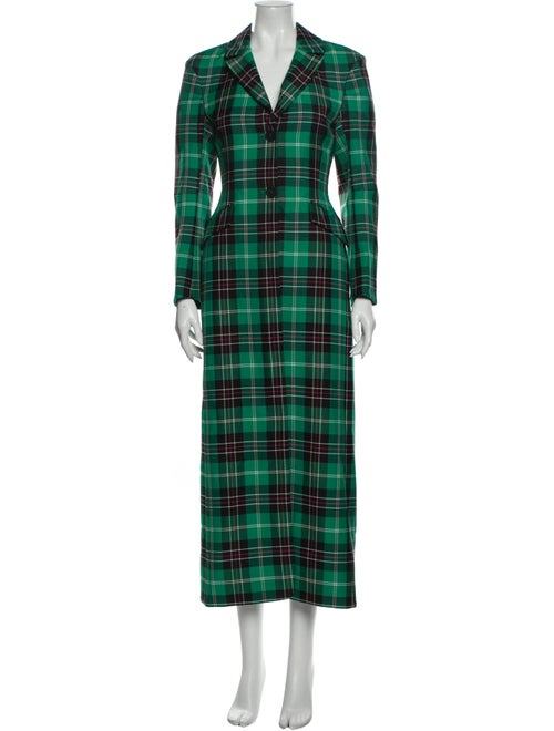 Marine Serre Plaid Print Coat Marine