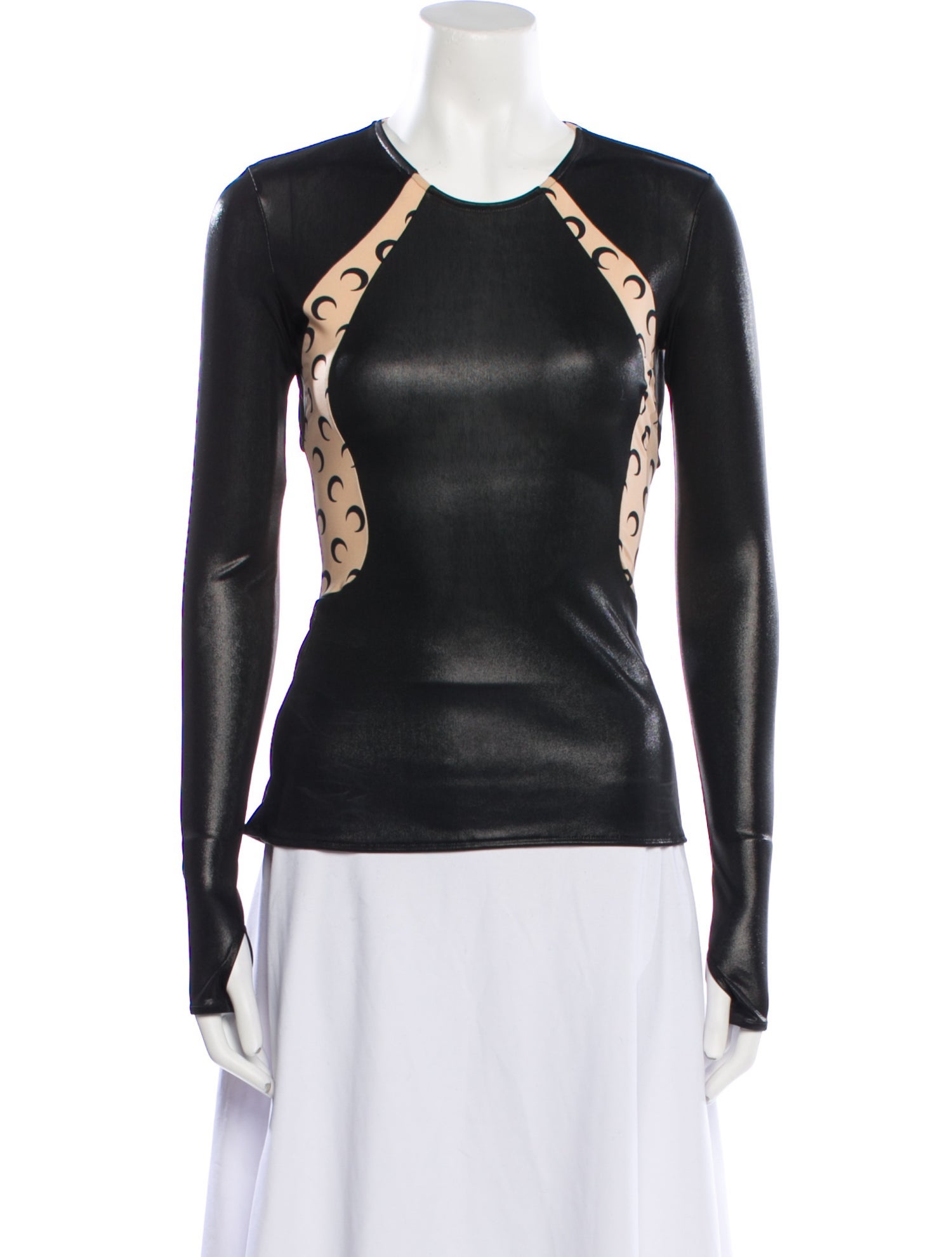 Marine Serre Scoop Neck Long Sleeve Top