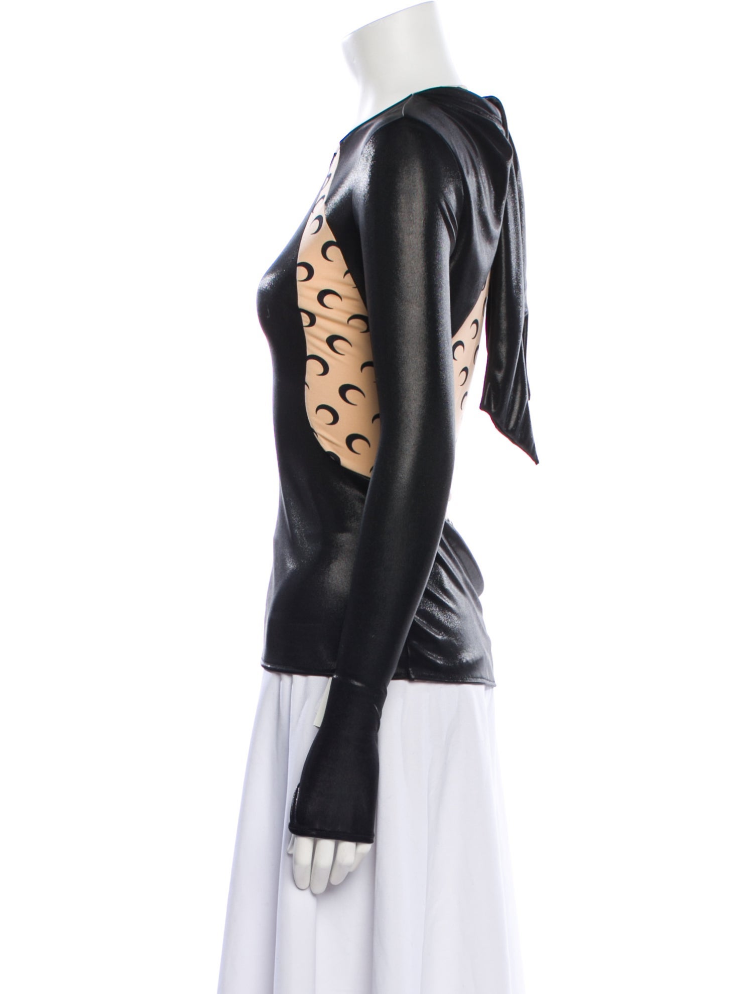 Marine Serre Scoop Neck Long Sleeve Top