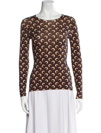 Marine Serre Printed Bateau Neckline Top