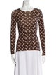 Marine Serre Printed Bateau Neckline Top